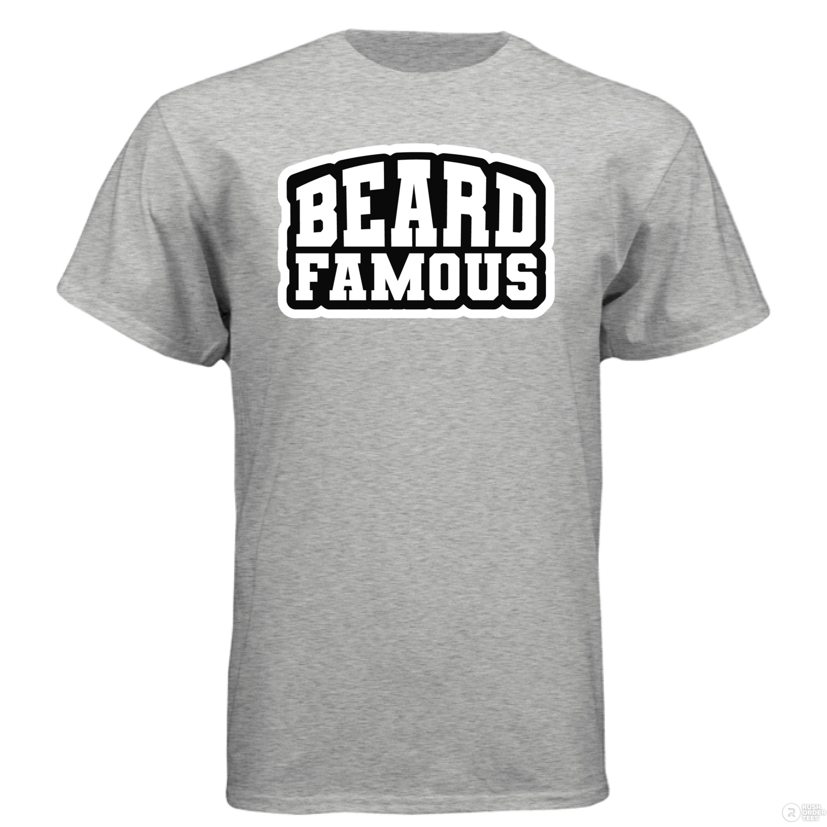 Beard Famous Hanes Tee Shirt For Bearded Guys LIGHT STEEL - FRONT