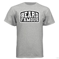 Beard Famous Hanes Tee Shirt For Bearded Guys LIGHT STEEL - FRONT