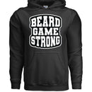 Beard Game Strong Hoodie Confident Style Statement for Bearded Enthusiasts BLACK - FRONT