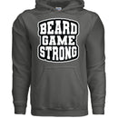 Beard Game Strong Hoodie Confident Style Statement for Bearded Enthusiasts CHARCOAL - FRONT