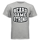 Beard Game Strong Tee Shirt Confident Style Statement for Bearded Enthusiasts LIGHT STEEL - FRONT