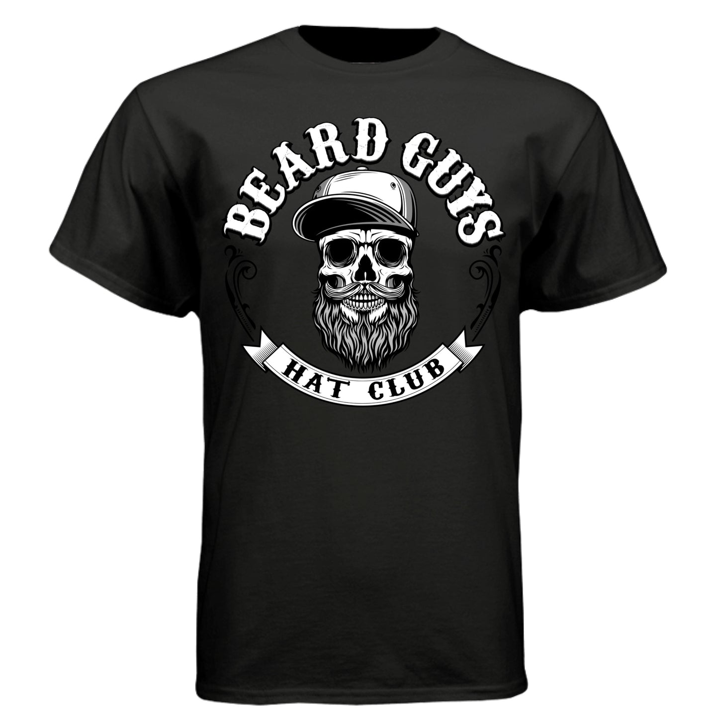 Beard Guys Hat Club Logo Bearded Skull Streetwear T-Shirt Design Urban