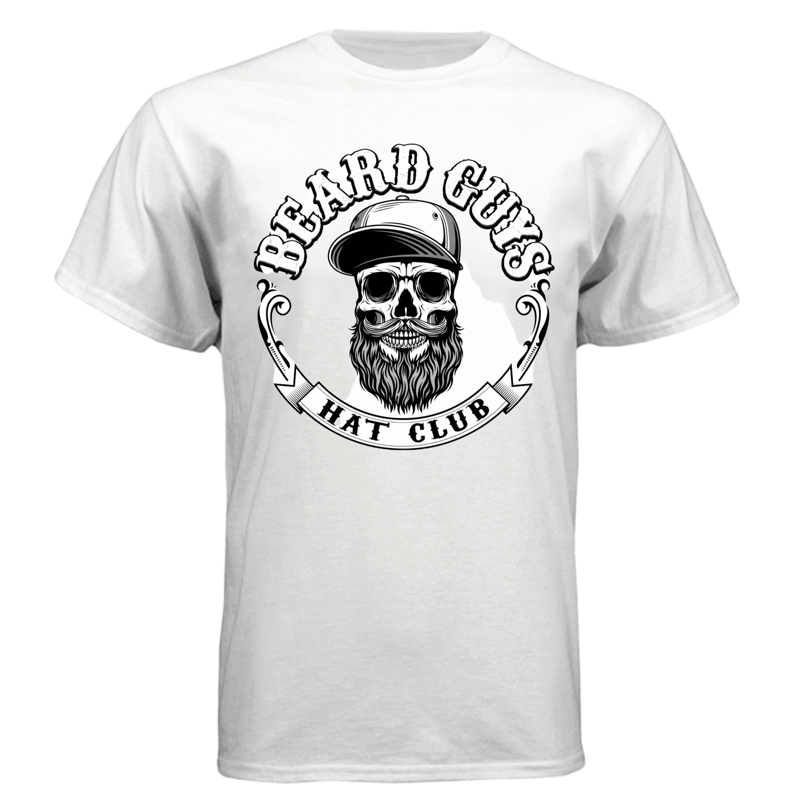 Beard Guys Hat Club Bearded Skull T-Shirt  Bearded Skull Streetwear Urban Tee  Beard Guys Hat Club Skull Logo T-Shirt