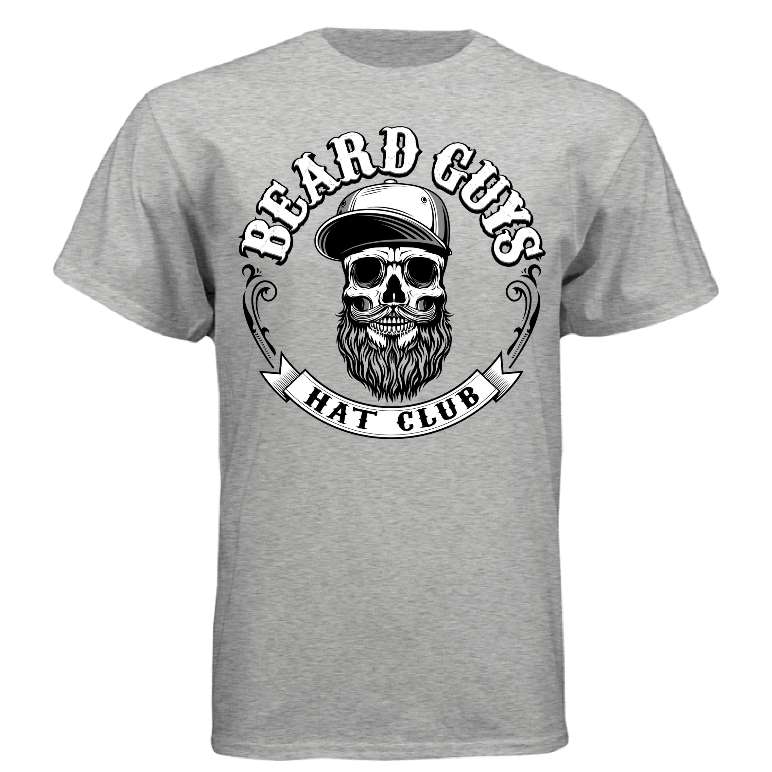 Beard Guys Hat Club Bearded Skull T-Shirt  Bearded Skull Streetwear Urban Tee  Beard Guys Hat Club Skull Logo T-Shirt