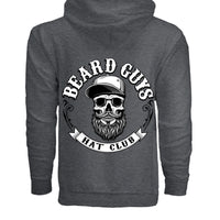 Beard Guys Hat Club Zip-Up Hoodie – Stay Warm, Stay Bearded DARK HEATHER - BACK