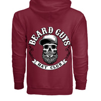 Beard Guys Hat Club Zip-Up Hoodie – Stay Warm, Stay Bearded CARDINAL RED - BACK
