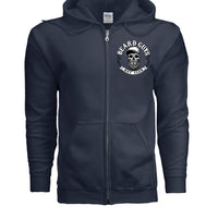 Beard Guys Hat Club Zip-Up Hoodie – Stay Warm, Stay Bearded NAVY - FRONT