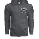 Beard Guys Hat Club Zip-Up Hoodie – Stay Warm, Stay Bearded DARK HEATHER - FRONT