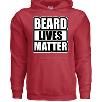 Beard Lives Matter Hoodie Great For Bearded Guys RED - FRONT