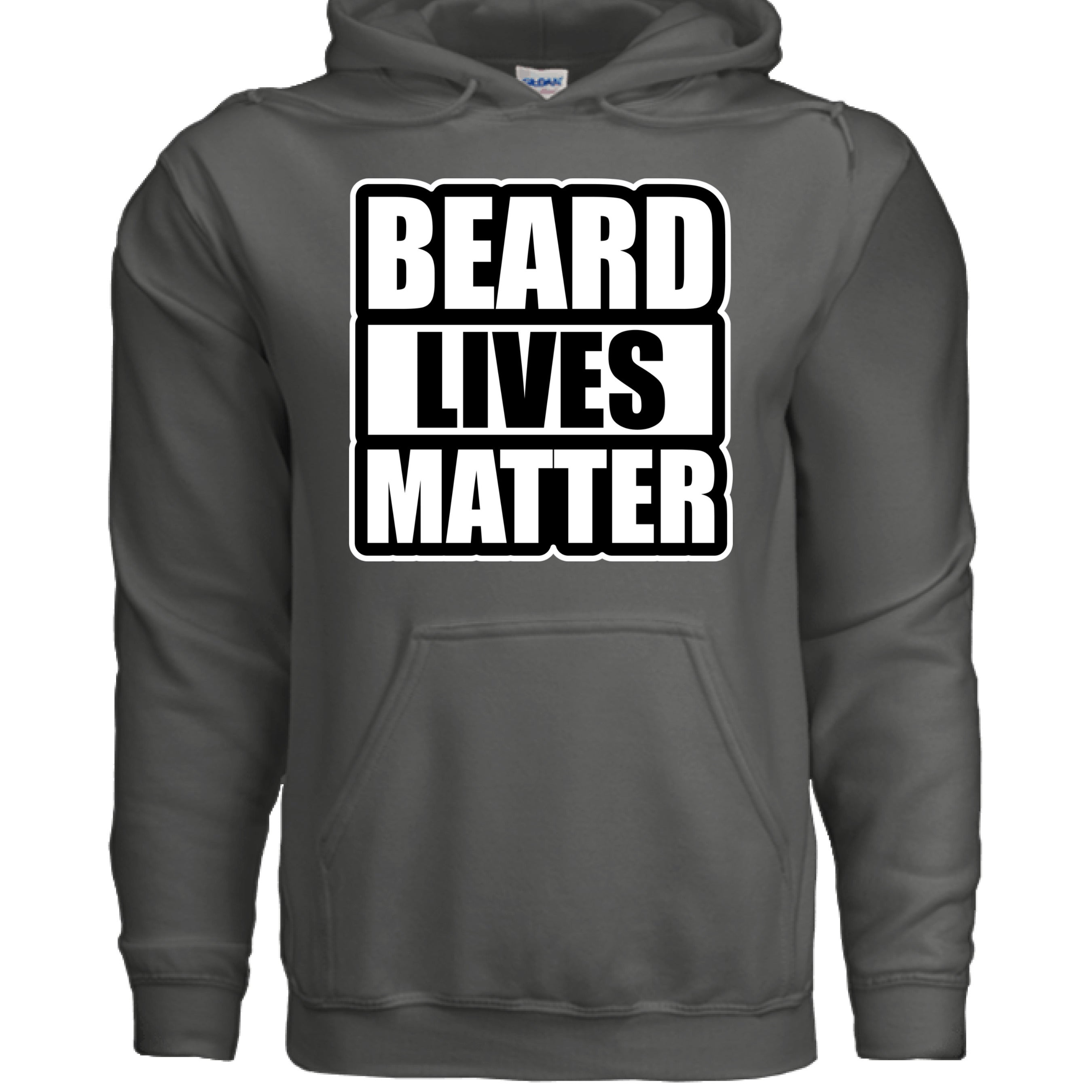Beard Lives Matter Hoodie Great For Bearded Guys CHARCOAL - FRONT