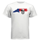 Beard Skull North Carolina Shirt Bearded State Pride Tee for Men NC Flag Design WHITE - FRONT