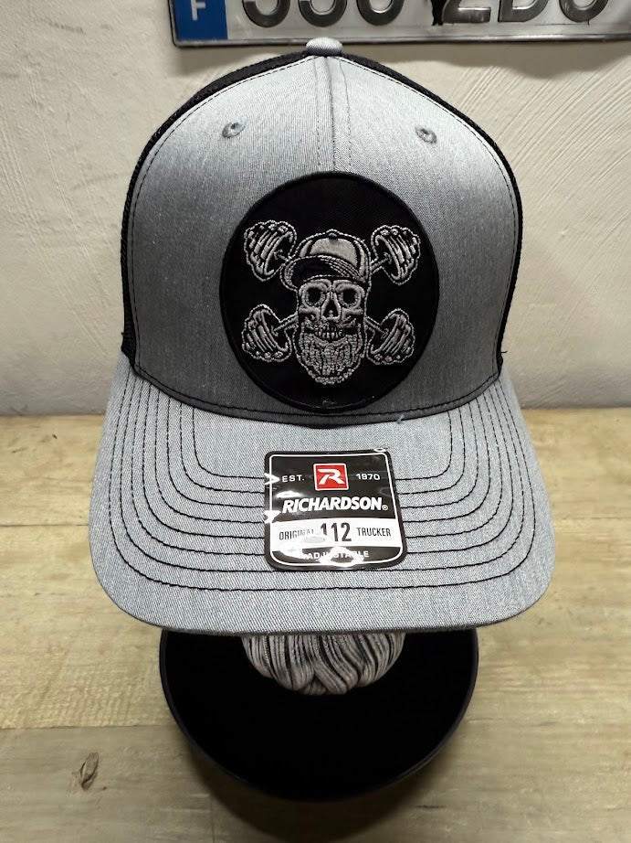 Bearded Skull Weightlifting Beard Skull Workout Trucker Hat