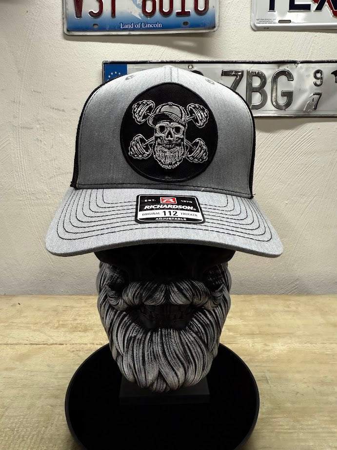 Bearded Skull Weight Lifting Workout Trucker Hat