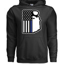 Beard and Flag With Blue Stripe For Bearded Police Officers Hoodie BLACK - FRONT