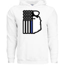 Beard and Flag With Blue Stripe For Bearded Police Officers Hoodie WHITE - FRONT