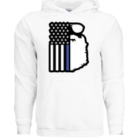 Beard and Flag With Blue Stripe For Bearded Police Officers Hoodie WHITE - FRONT