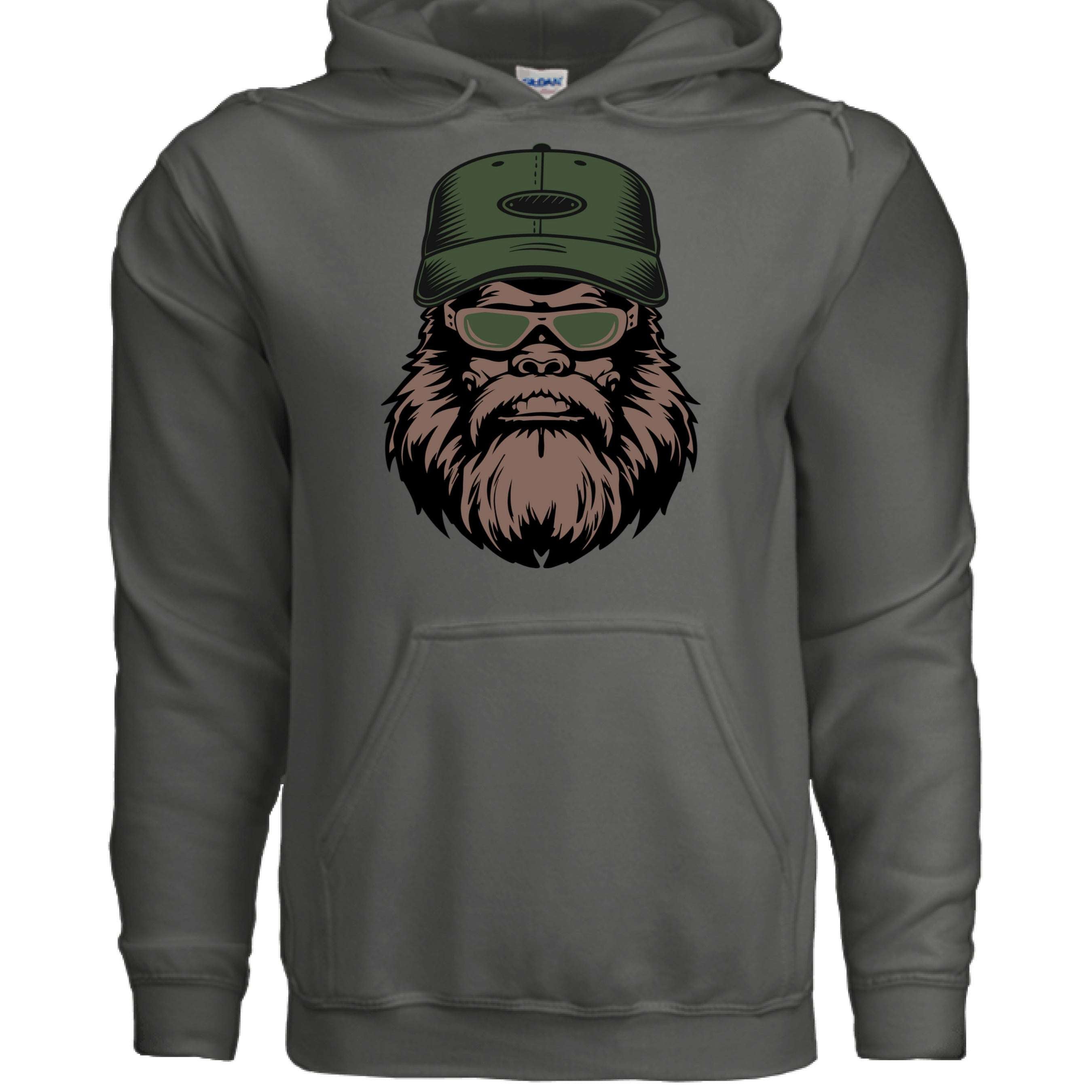 Bearded Bigfoot Hoodies Bearded Veti Hoodie Funny Beard Design CHARCOAL - FRONT