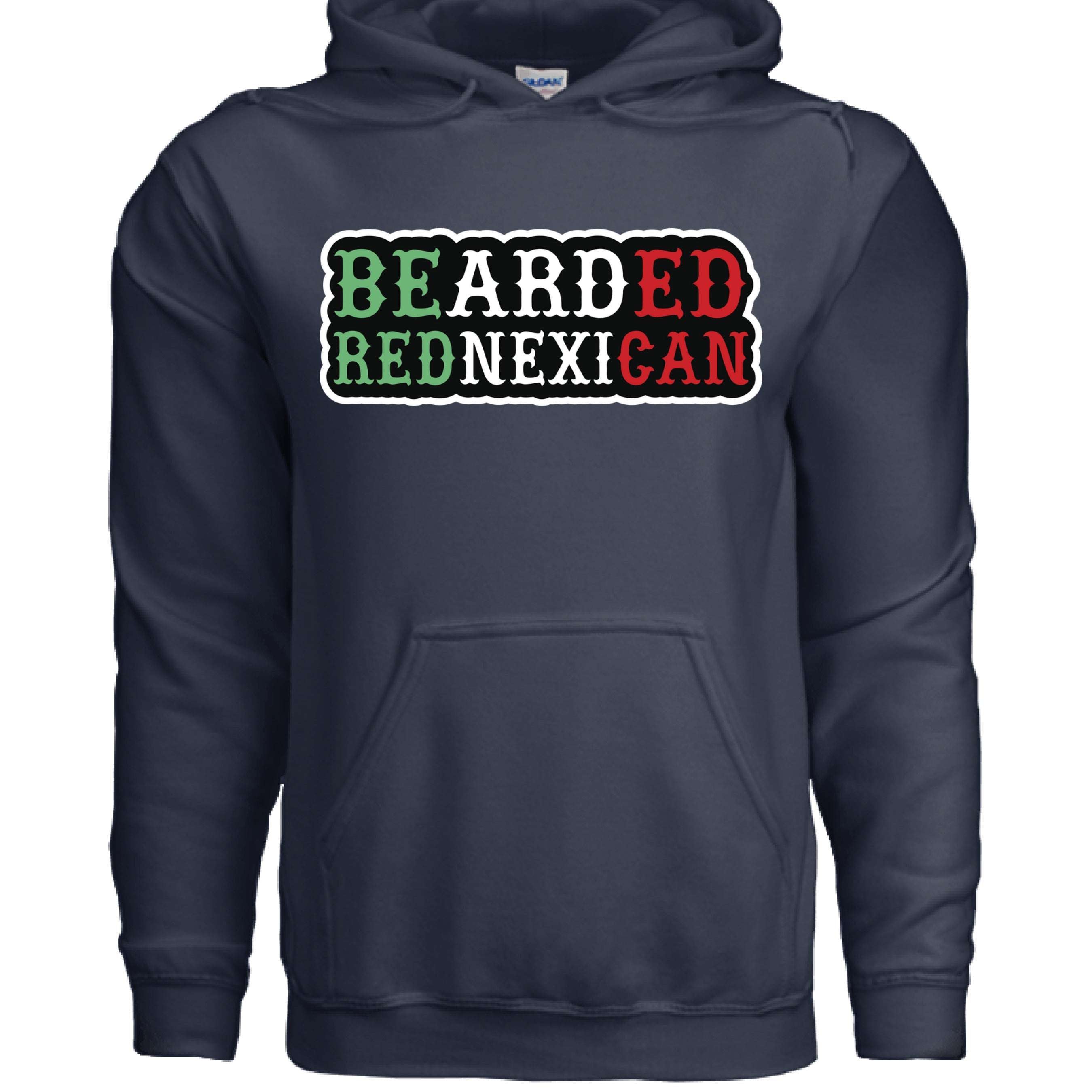 Bearded Rednexican Hoodie Funny Southern Pride NAVY - FRONT