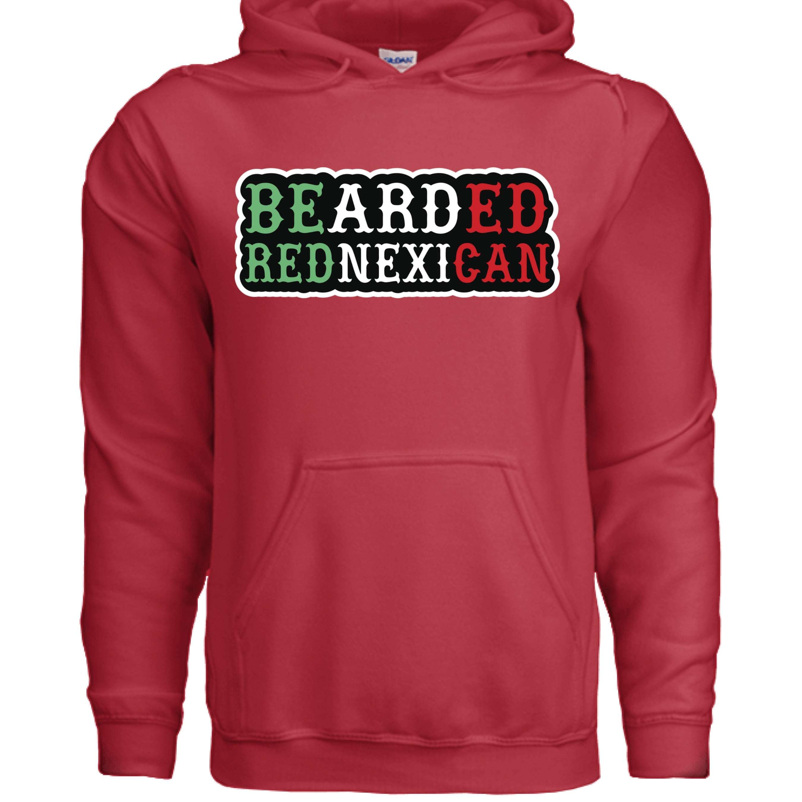 Bearded Rednexican Hoodie Funny Southern Pride RED - FRONT