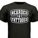 Bearded And Tattooed Hanes Tee Shirt For Guys With Beards BLACK - FRONT