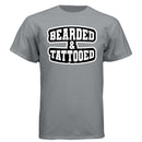 Bearded And Tattooed Hanes Tee Shirt For Guys With Beards Graphite - FRONT