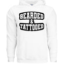 Bearded And Tattooed Hoodie For Guys With Beards WHITE - FRONT