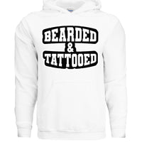 Bearded And Tattooed Hoodie For Guys With Beards WHITE - FRONT