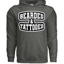 Bearded And Tattooed Hoodie For Guys With Beards CHARCOAL - FRONT