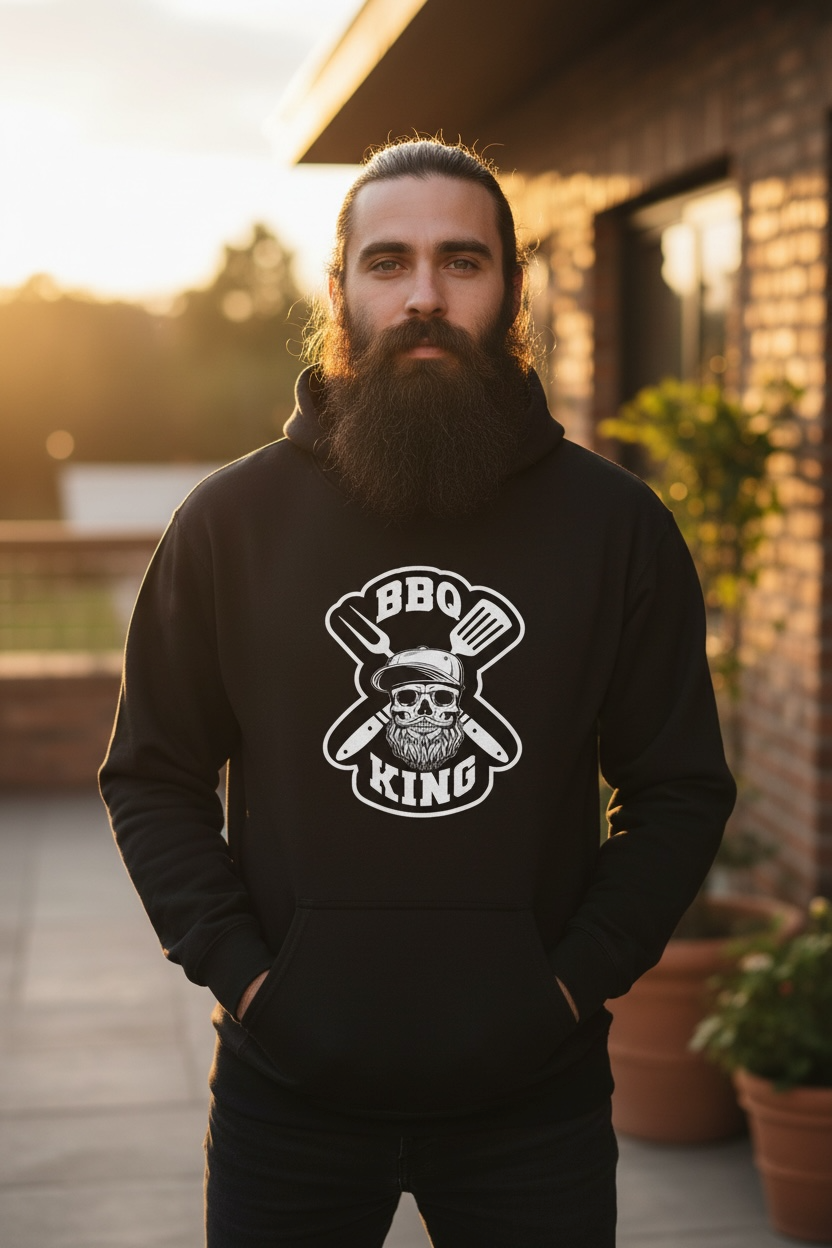 Bearded BBQ Grill Master Hoodie For The Cook With A Beard