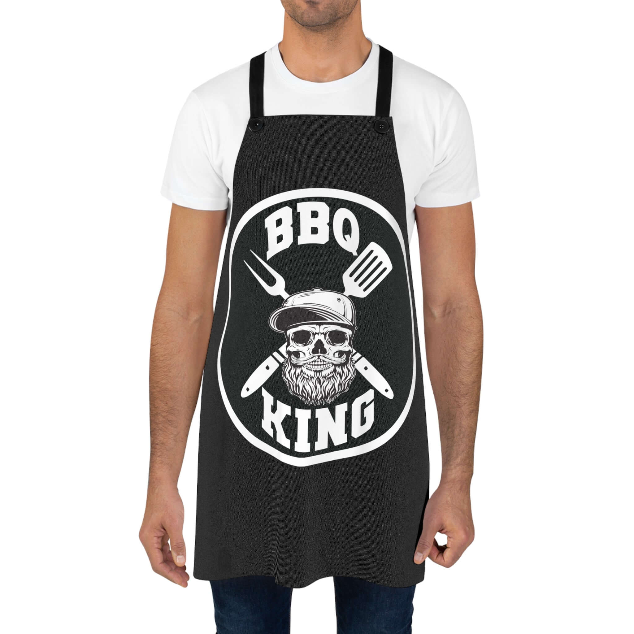 Bearded BBQ King Apron, Cooking Gift for Men, Grilling Accessories, Chef Apron for Father's Day, Unique BBQ Apron, Bearded Skull