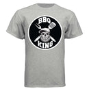 Bearded BBQ King Tee Shirt Great For Cooks With Beards LIGHT STEEL - FRONT