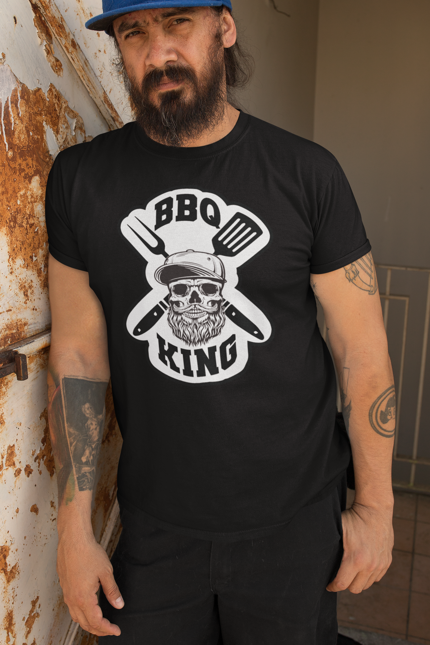 Bearded Bbq King Tee Shirt For The Bearded Grill Master