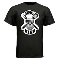 Bearded Bbq King Tee Shirt For The Bearded Grill Master BLACK - FRONT