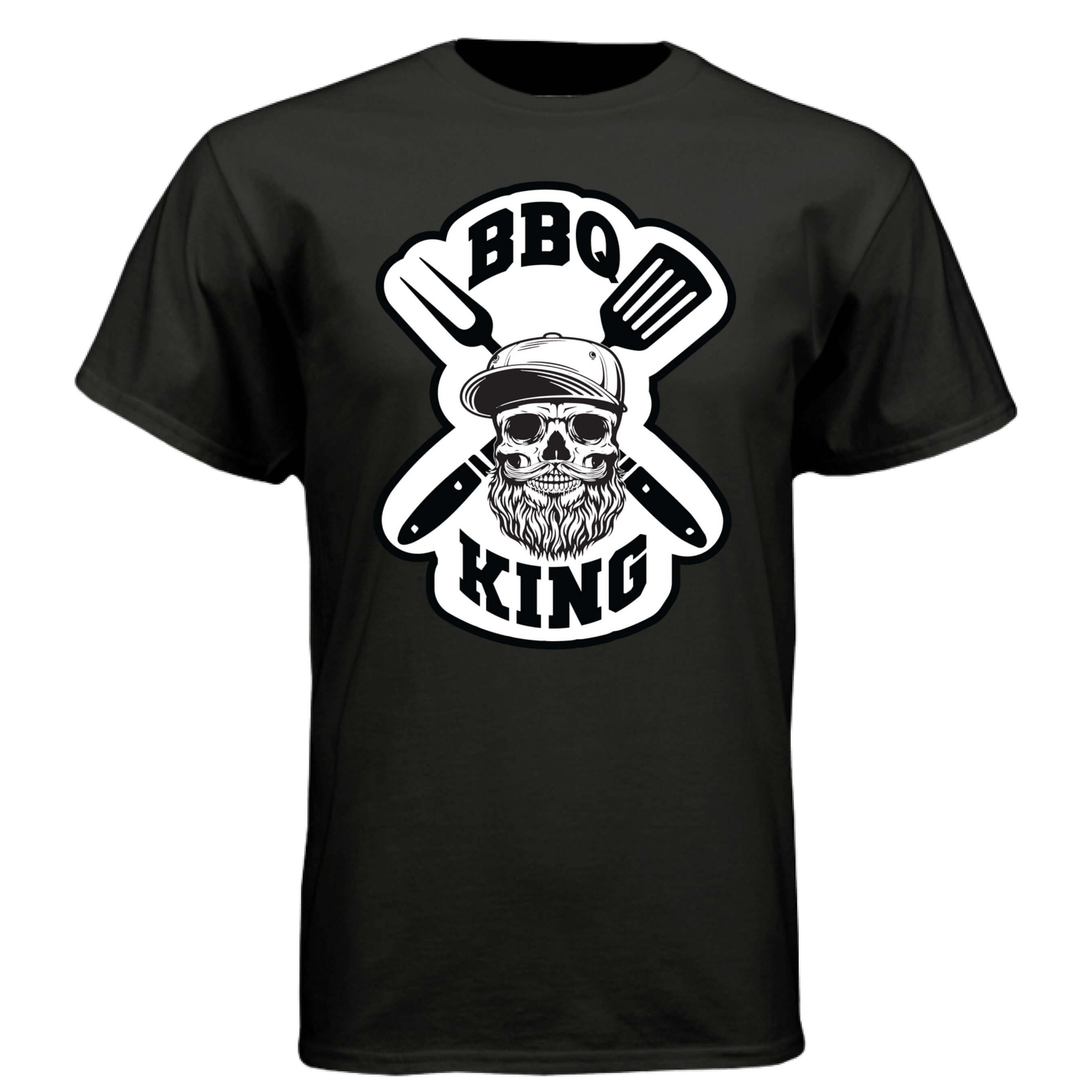 Bearded Bbq King Tee Shirt For The Bearded Grill Master BLACK - FRONT
