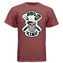 Bearded Bbq King Tee Shirt For The Bearded Grill Master MAROON - FRONT