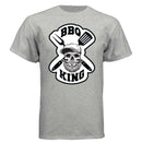 Bearded Bbq King Tee Shirt For The Bearded Grill Master LIGHT STEEL - FRONT