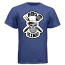 Bearded Bbq King Tee Shirt For The Bearded Grill Master DEEP ROYAL - FRONT