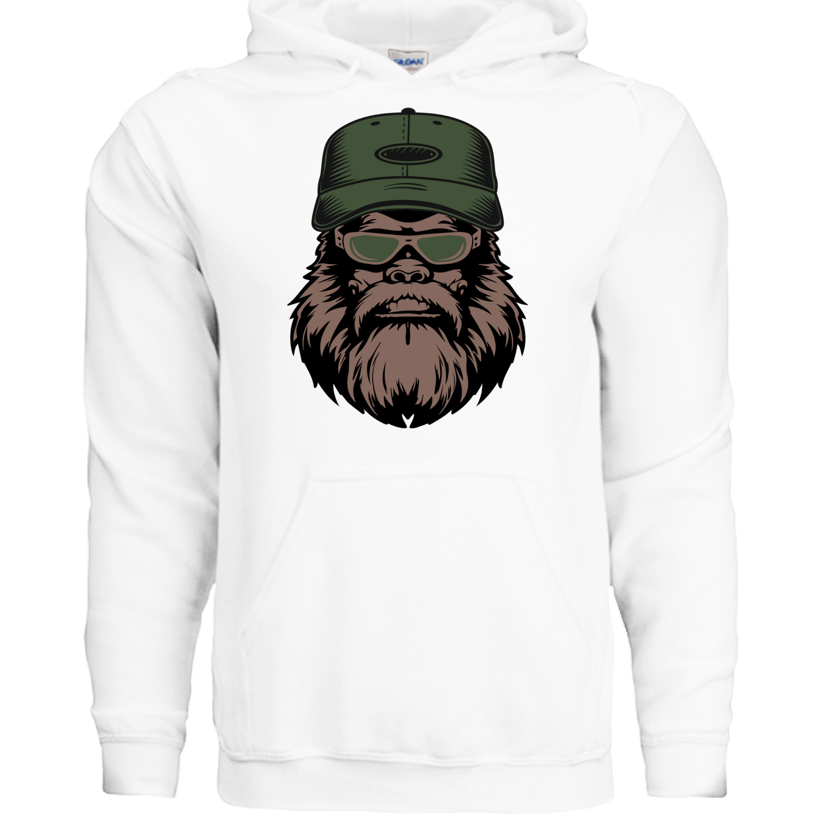 Bearded Bigfoot Hoodies Bearded Veti Hoodie Funny Beard Design WHITE - FRONT