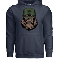 Bearded Bigfoot Hoodies Bearded Veti Hoodie Funny Beard Design NAVY - FRONT