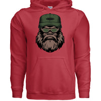 Bearded Bigfoot Hoodies Bearded Veti Hoodie Funny Beard Design RED - FRONT