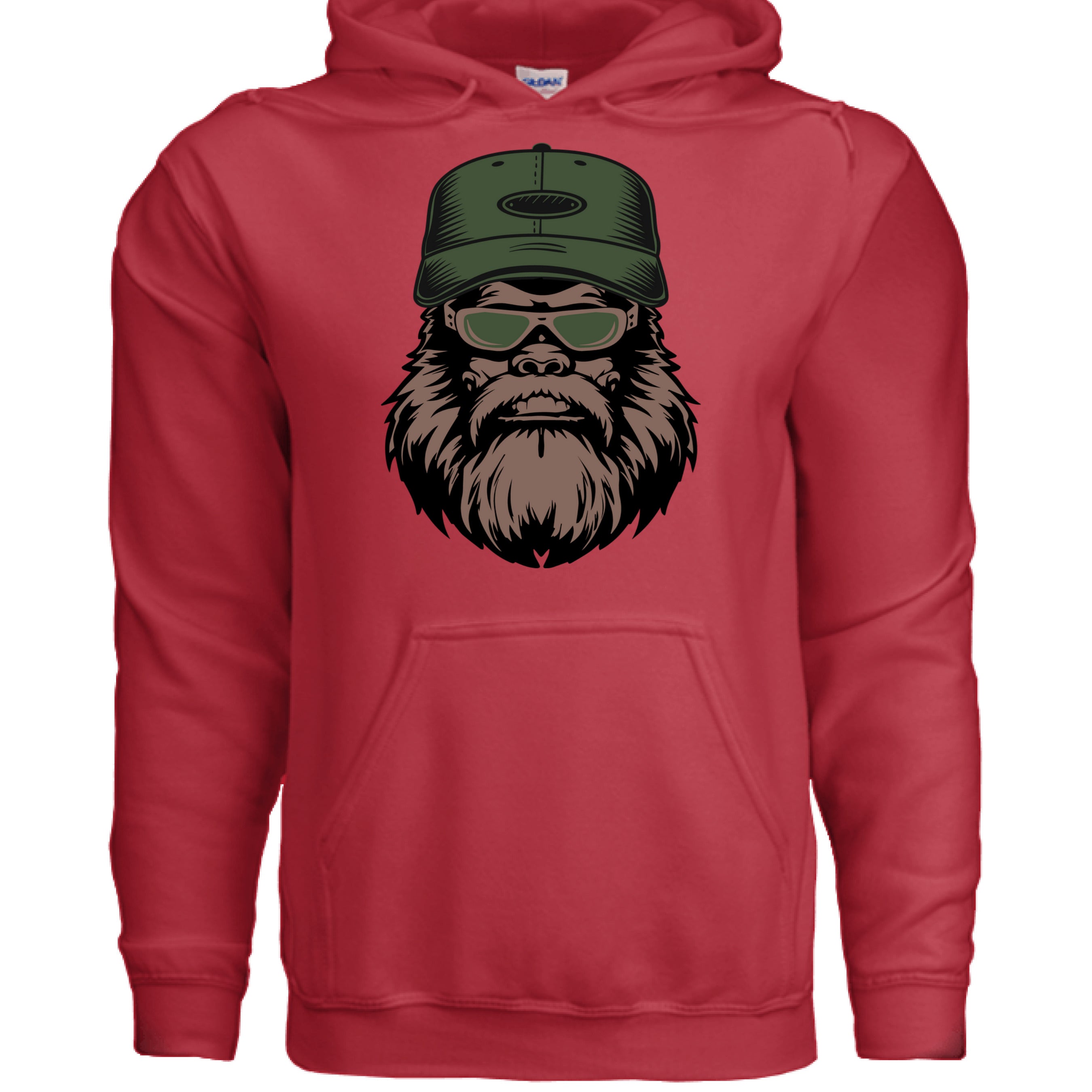 Bearded Bigfoot Hoodies Bearded Veti Hoodie Funny Beard Design RED - FRONT