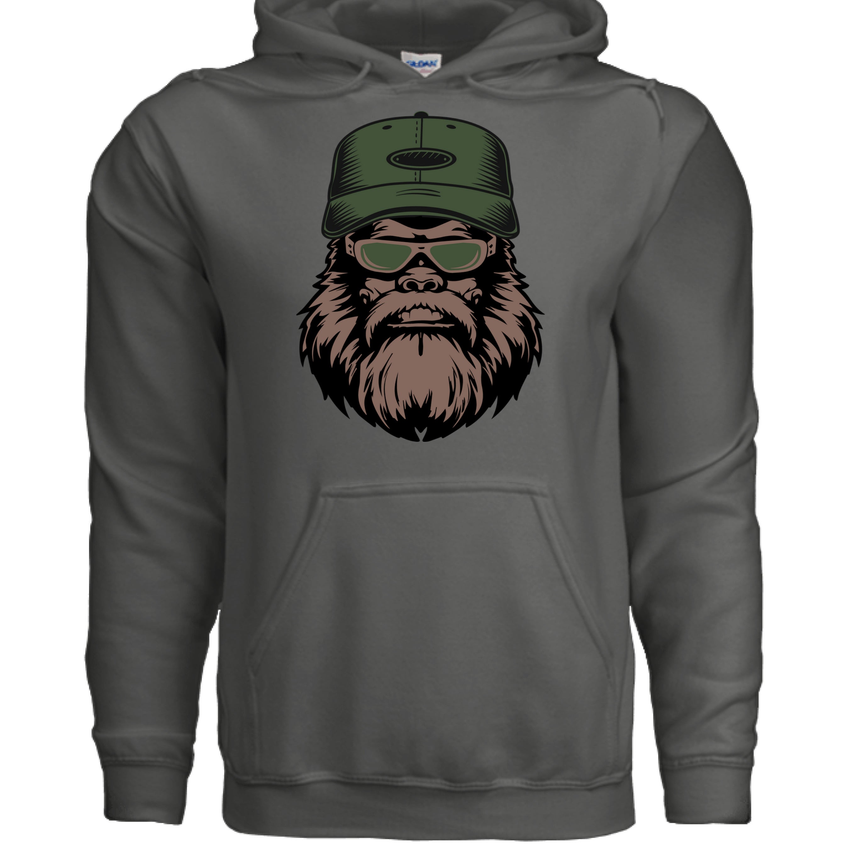 Bearded Bigfoot Hoodies Bearded Veti Hoodie Funny Beard Design CHARCOAL - FRONT