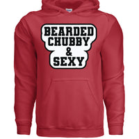 Bearded Chubby And Sexy Hoodie RED - FRONT