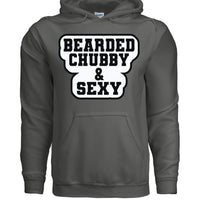 Bearded Chubby And Sexy Hoodie CHARCOAL - FRONT