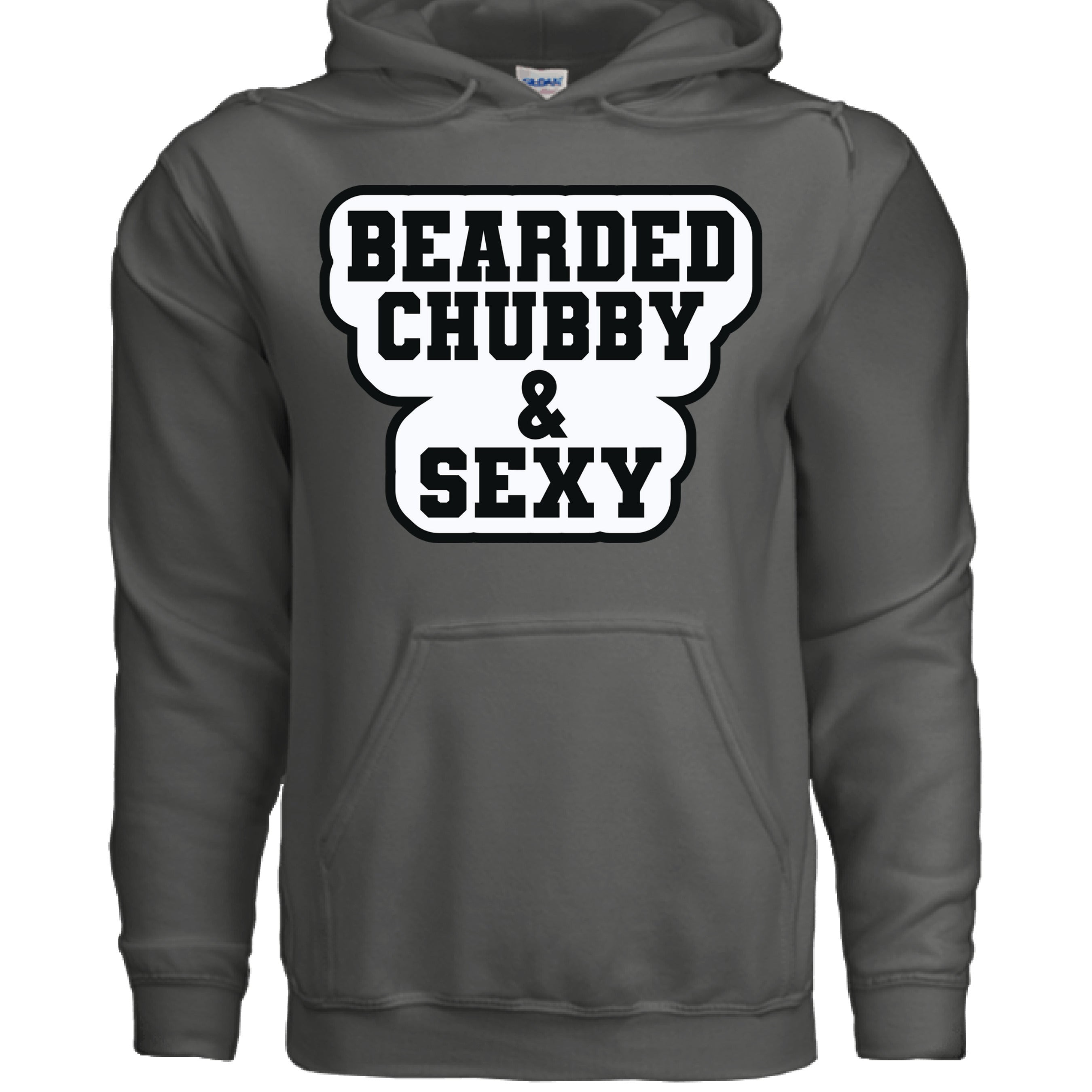 Bearded Chubby And Sexy Hoodie CHARCOAL - FRONT