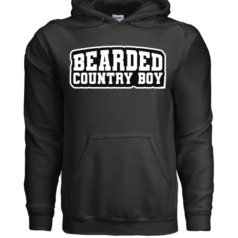 Bearded Country Boy Hoodie Bold Rural Identity Graphic