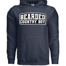 Bearded Country Boy Hoodie Bold Rural Identity Graphic NAVY - FRONT