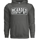 Bearded Country Boy Hoodie Bold Rural Identity Graphic CHARCOAL - FRONT