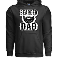 Bearded Dad Graphic Tribute to Beard Fatherhood Identity Hoodie BLACK - FRONT