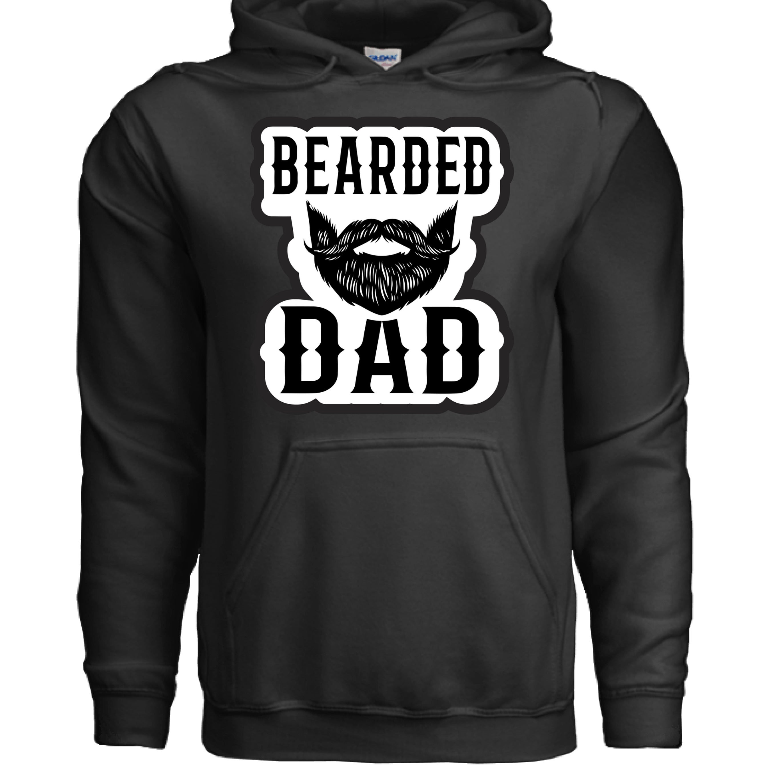 Bearded Dad Graphic Tribute to Beard Fatherhood Identity Hoodie BLACK - FRONT
